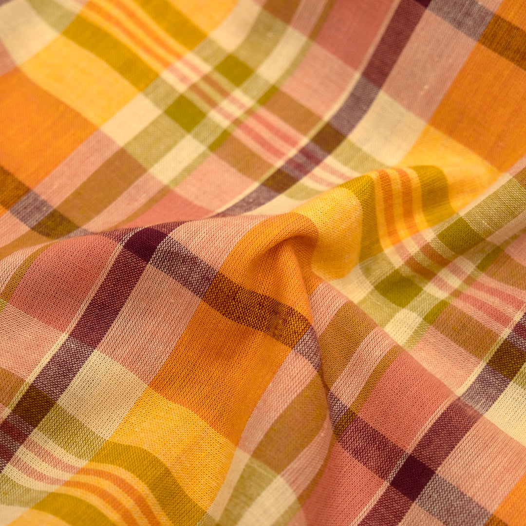 Daylight Plaid Cotton Shirting - Turmeric/Multi | Blackbird Fabrics