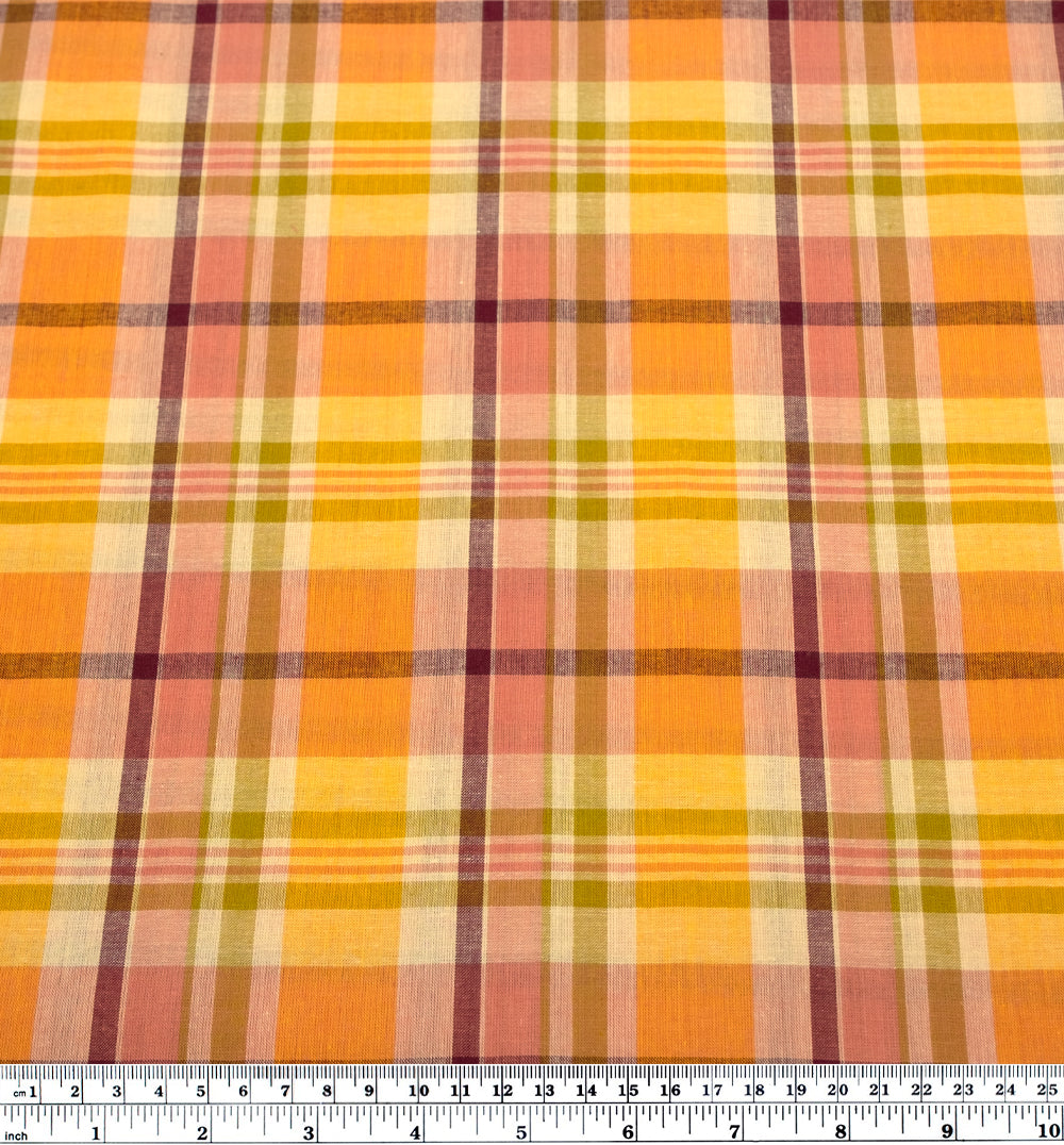 Daylight Plaid Cotton Shirting - Turmeric/Multi | Blackbird Fabrics