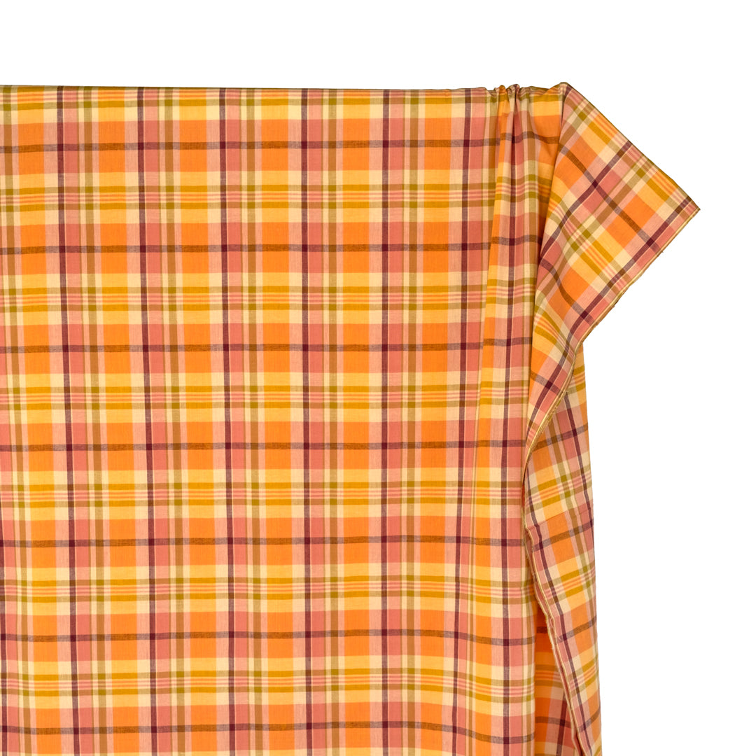 Daylight Plaid Cotton Shirting - Turmeric/Multi | Blackbird Fabrics