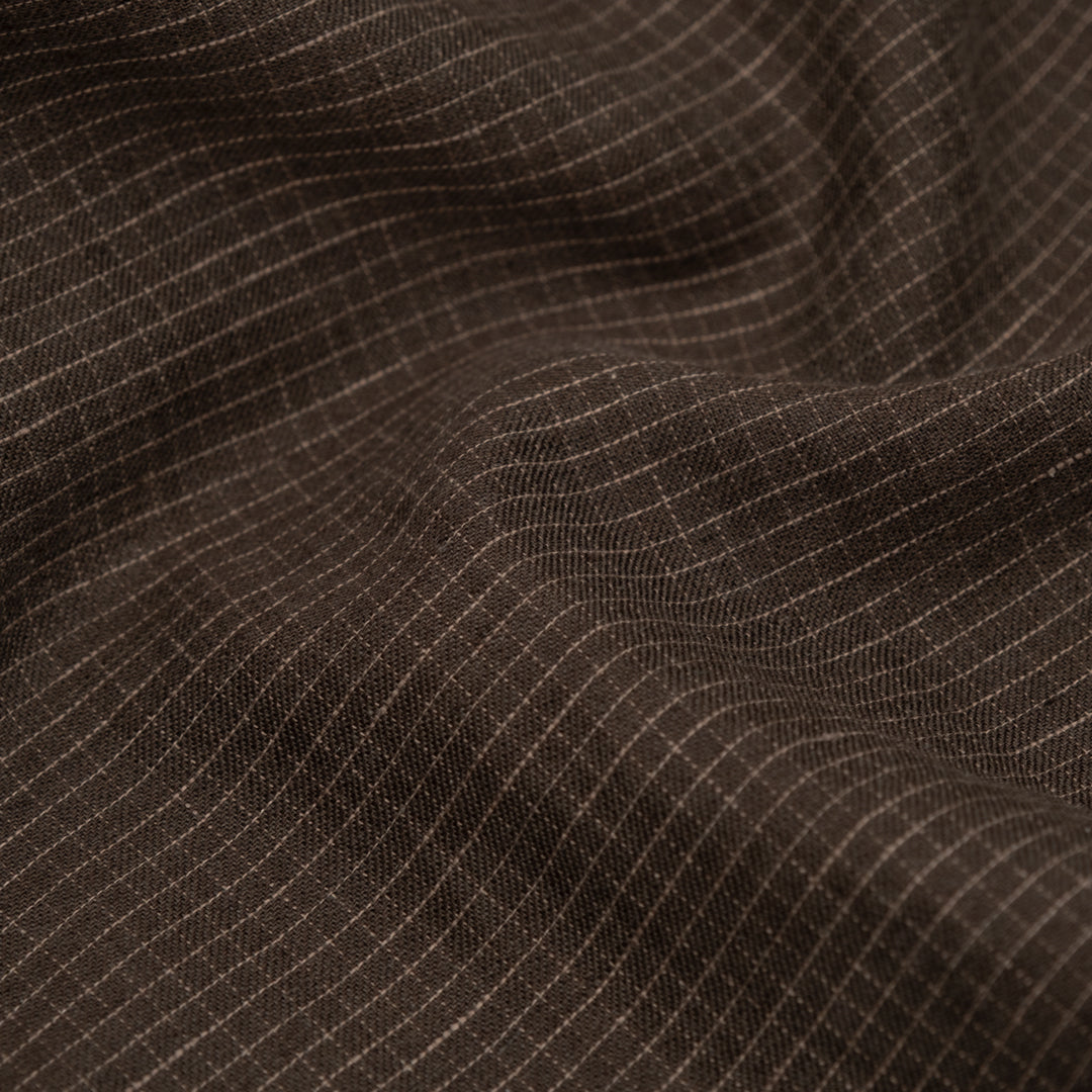 Windowpane Yarn Dyed Linen Cotton - Russet | Blackbird Fabrics