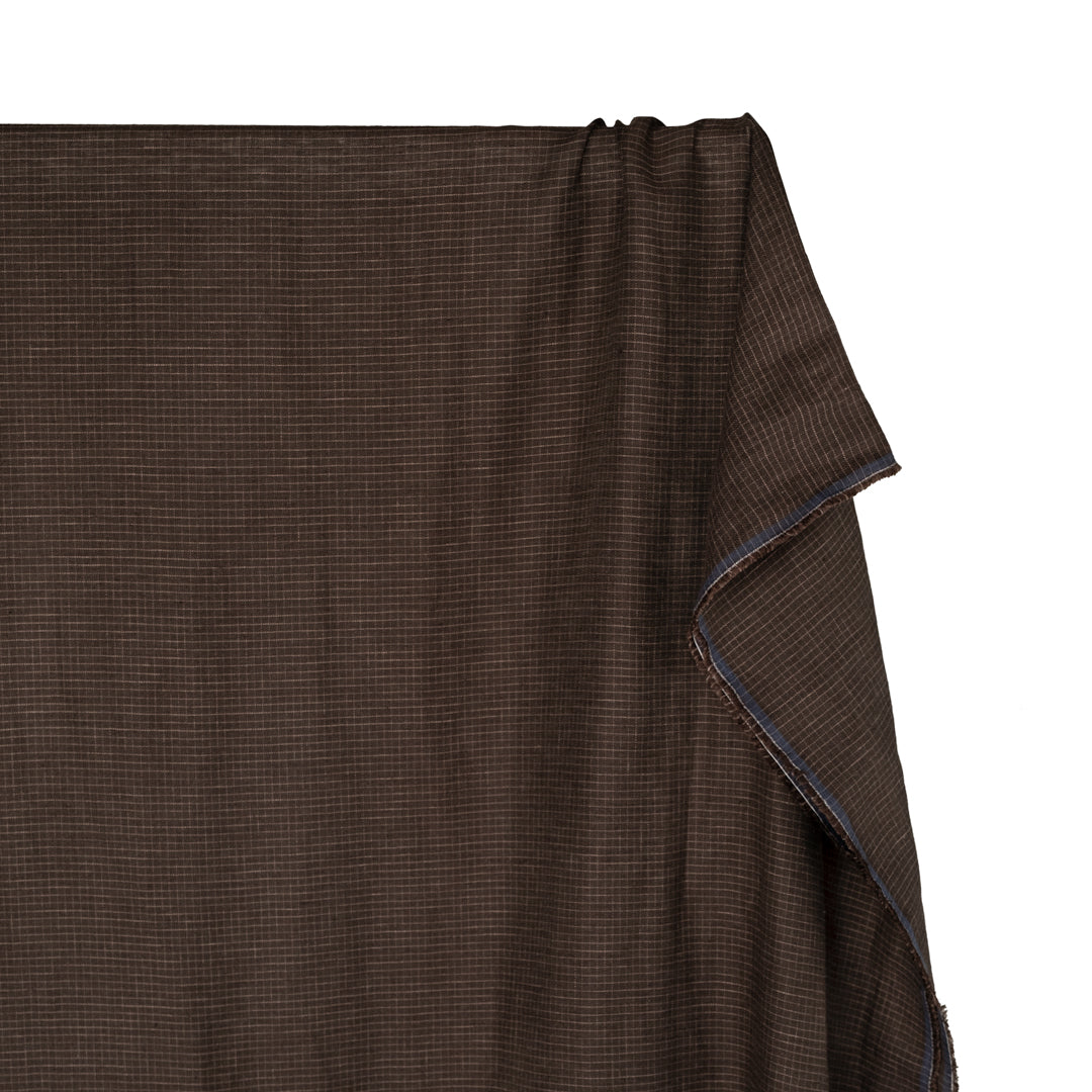 Windowpane Yarn Dyed Linen Cotton - Russet | Blackbird Fabrics