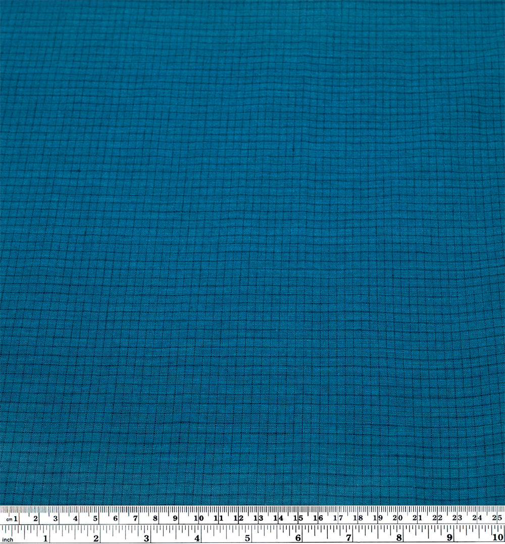 Windowpane Yarn Dyed Linen Cotton - Harbour/Navy | Blackbird Fabrics