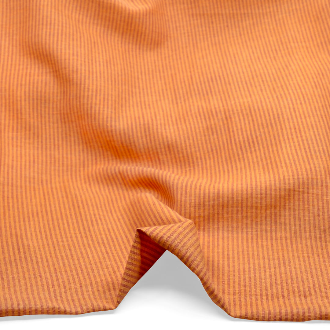 Lollipop Stripe Yarn Dyed Linen Cotton - Sherbert/Guava | Blackbird Fabrics