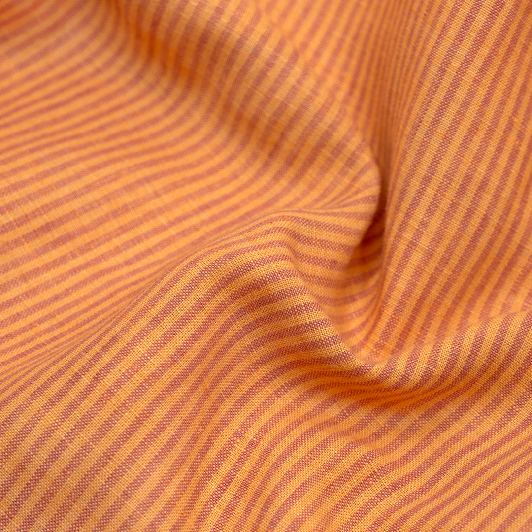 Lollipop Stripe Yarn Dyed Linen Cotton - Sherbert/Guava | Blackbird Fabrics
