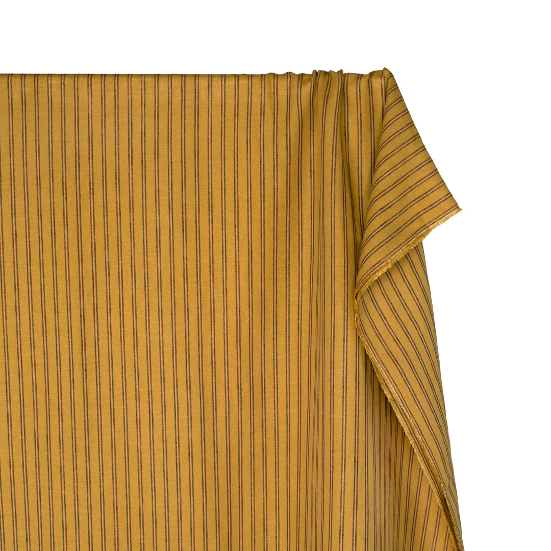 Stripe Yarn Dyed Linen Cotton - Amber Glow | Blackbird Fabrics