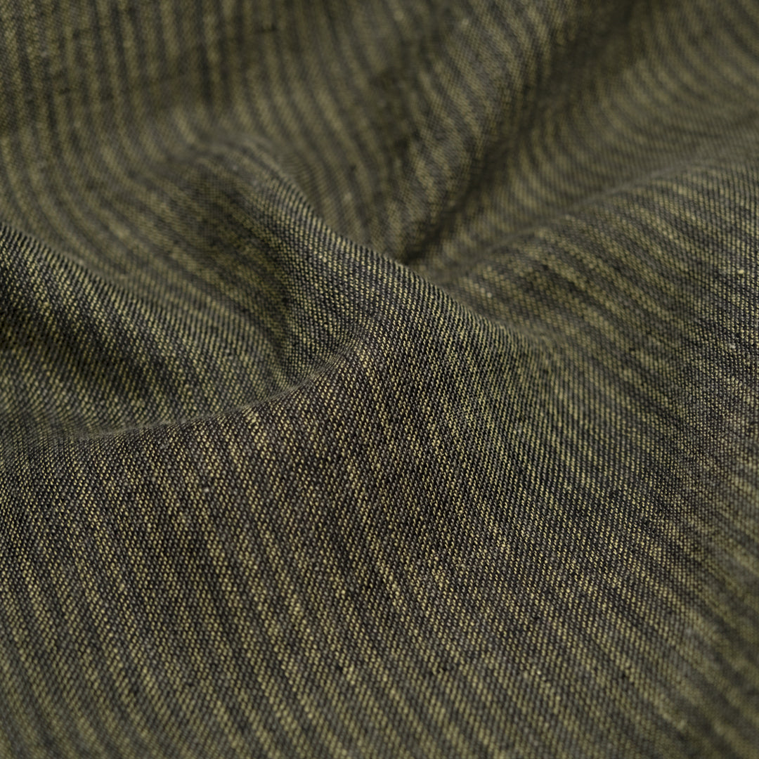 Pinstripe Yarn Dyed Linen Cotton - Willow | Blackbird Fabrics
