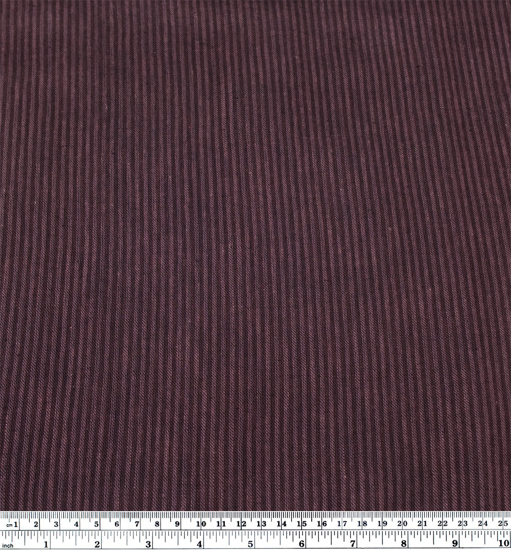 Pinstripe Yarn Dyed Linen Cotton - Boysenberry | Blackbird Fabrics
