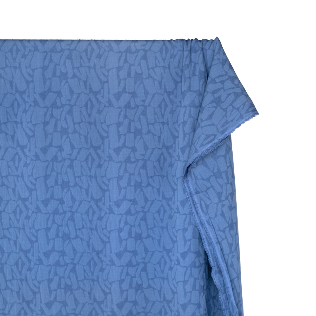 Abstract Textured Cotton Blend Jacquard - Blue Pool | Blackbird Fabrics