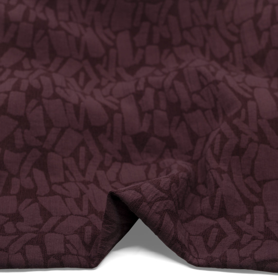 Abstract Textured Cotton Blend Jacquard - Boysenberry | Blackbird Fabrics