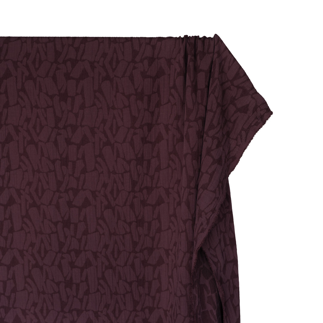 Abstract Textured Cotton Blend Jacquard - Boysenberry | Blackbird Fabrics