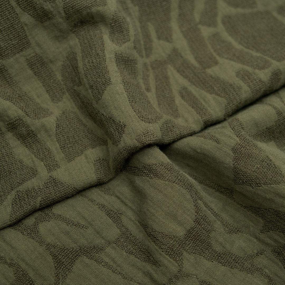 Abstract Textured Cotton Blend Jacquard - Khaki | Blackbird Fabrics