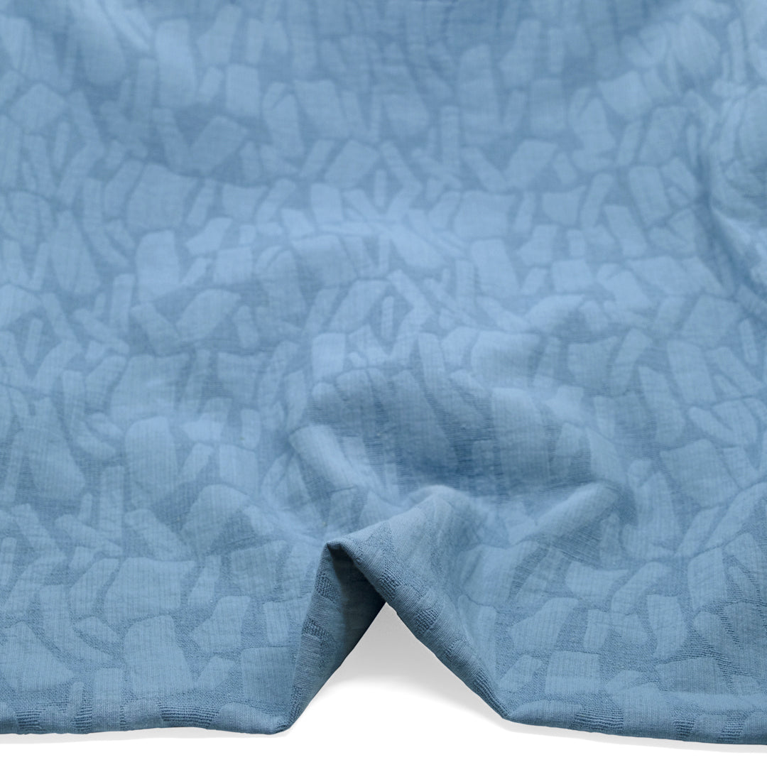 Abstract Textured Cotton Blend Jacquard - Pond | Blackbird Fabrics