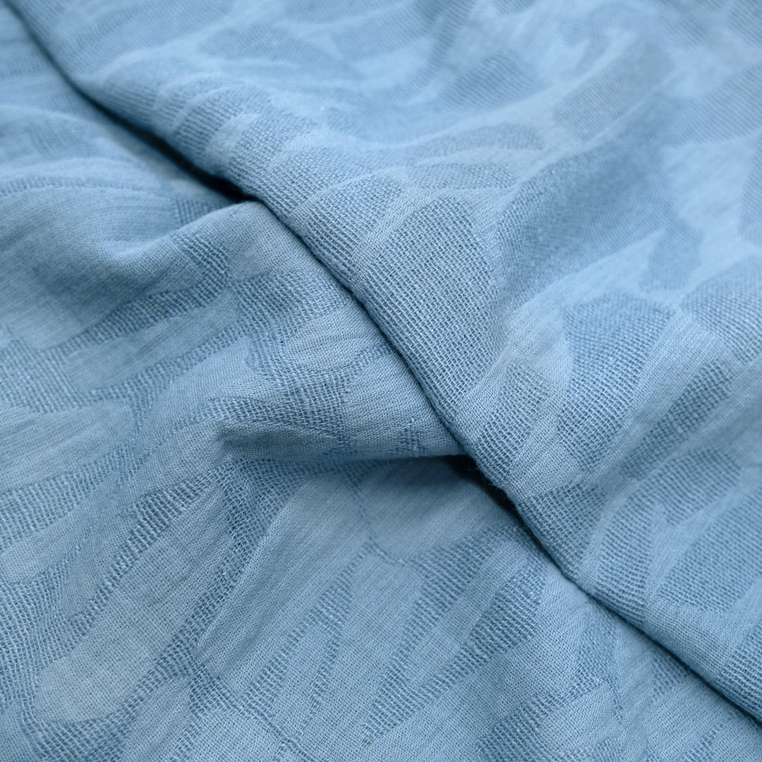 Abstract Textured Cotton Blend Jacquard - Pond | Blackbird Fabrics