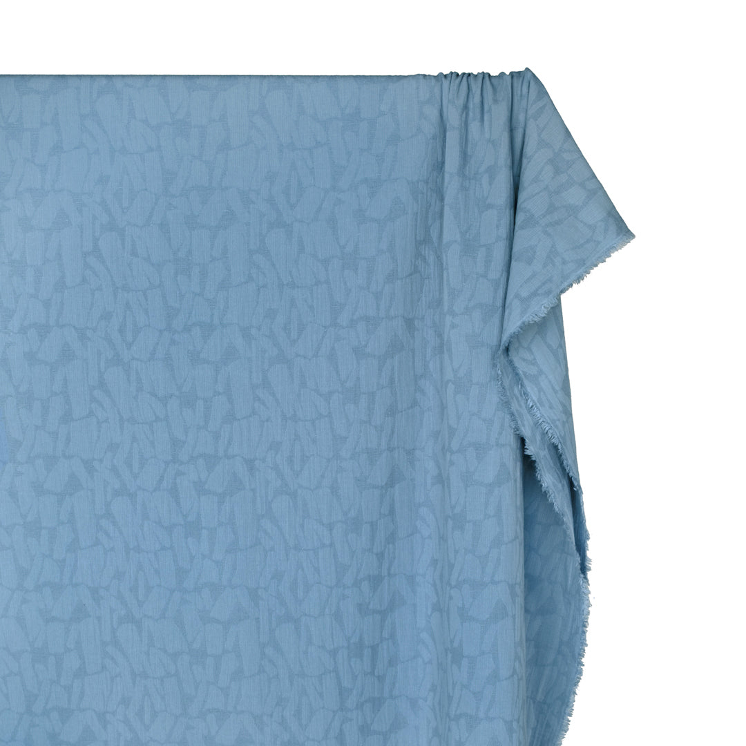 Abstract Textured Cotton Blend Jacquard - Pond | Blackbird Fabrics