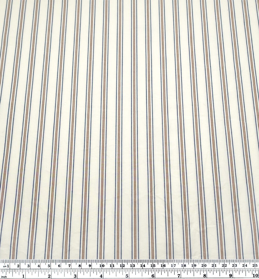 Daybreak Striped Cotton Shirting - Ivory/Multi | Blackbird Fabrics