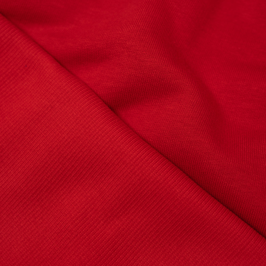 Laidback Cotton Blend Sweatshirt Fleece & Ribbing - Fire Red | Blackbird Fabrics
