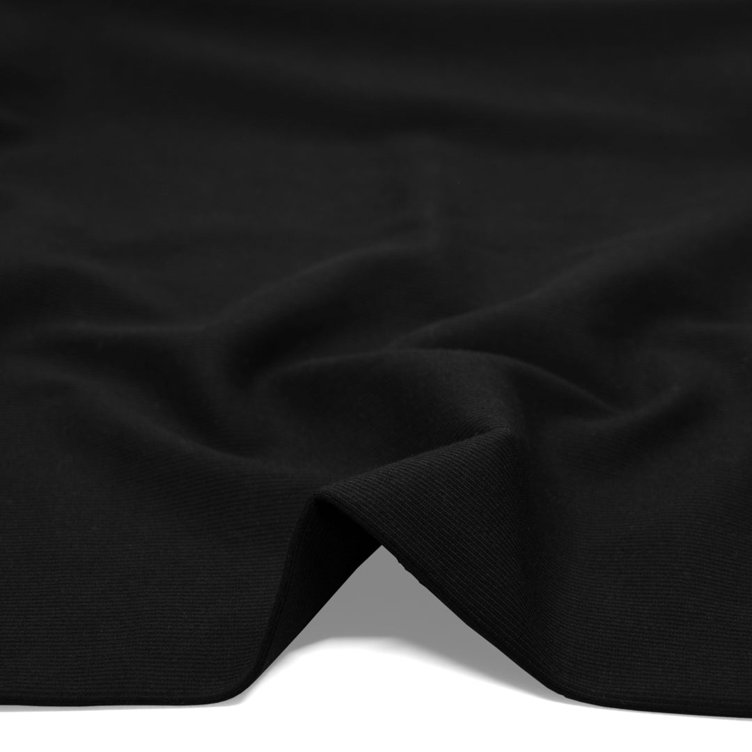 Laidback Cotton Sweatshirt Ribbing - Black | Blackbird Fabrics