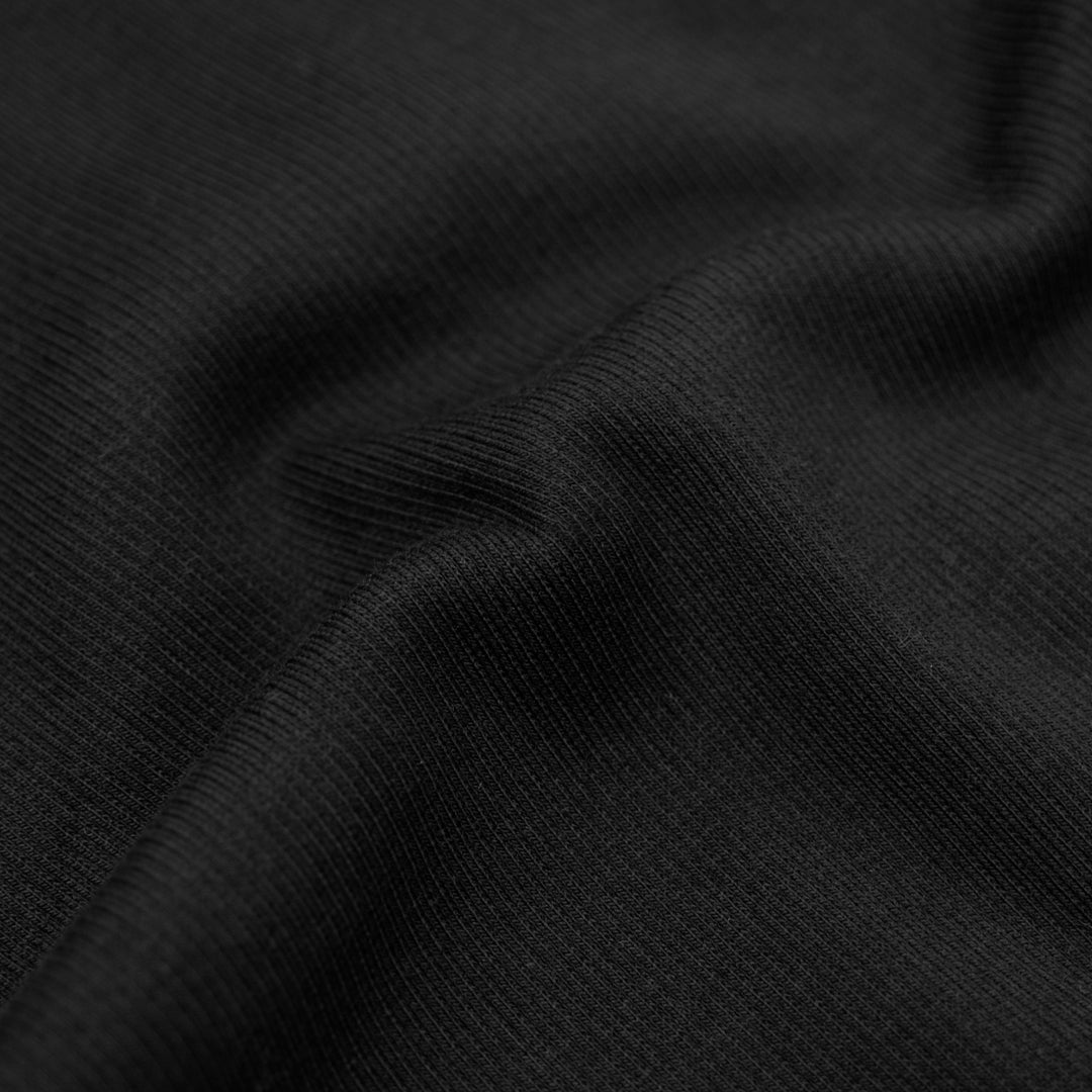 Laidback Cotton Sweatshirt Ribbing - Black | Blackbird Fabrics