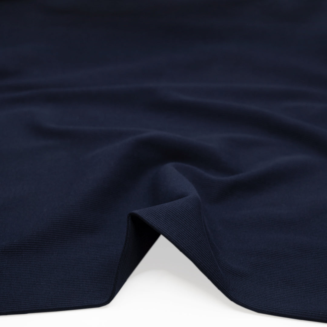Laidback Cotton Sweatshirt Ribbing - Midnight Blue | Blackbird Fabrics