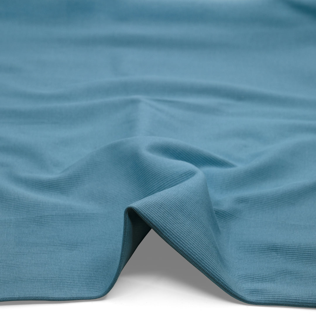 Laidback Cotton Sweatshirt Ribbing - Waterfall | Blackbird Fabrics