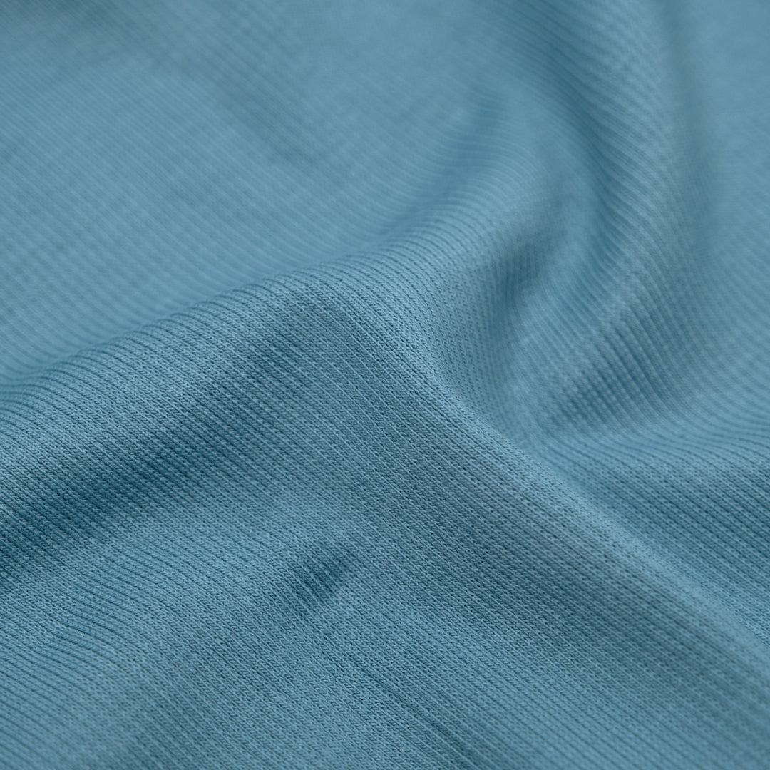 Laidback Cotton Sweatshirt Ribbing - Waterfall | Blackbird Fabrics