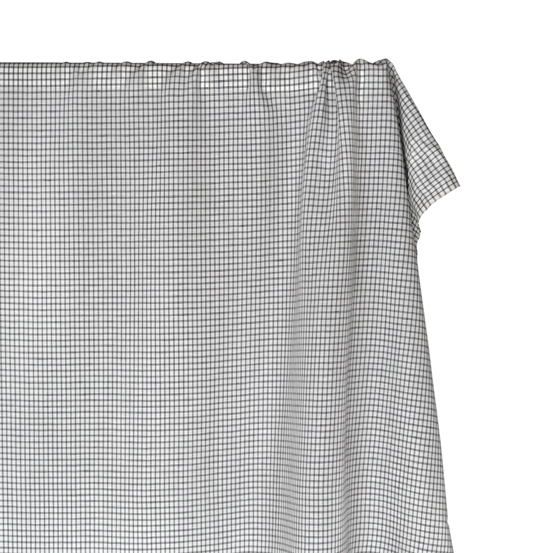 Lattice Linen Lyocell Blend - White/Black | Blackbird Fabrics