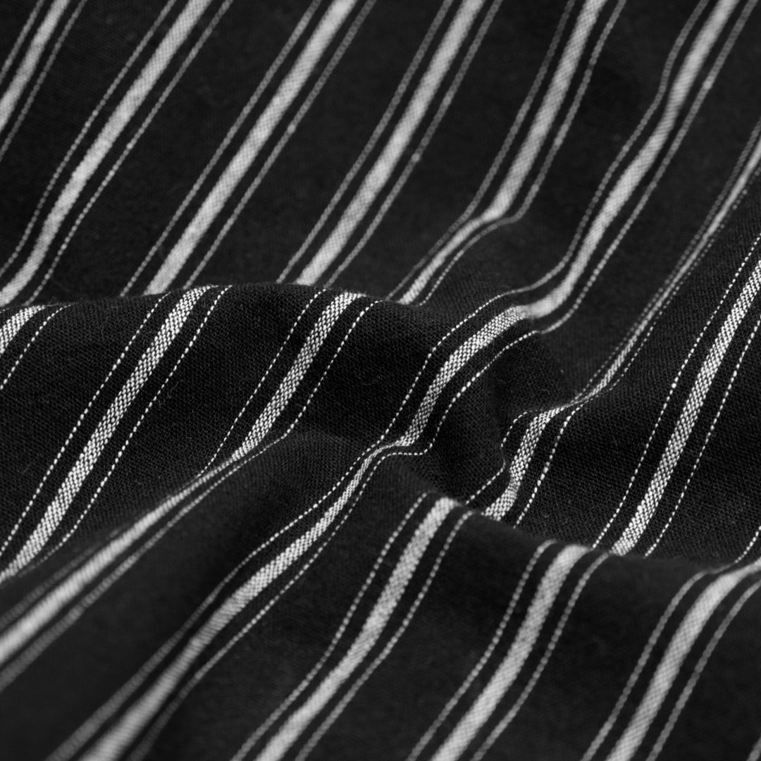 Division Stripe Washed Cotton - Black | Blackbird Fabrics