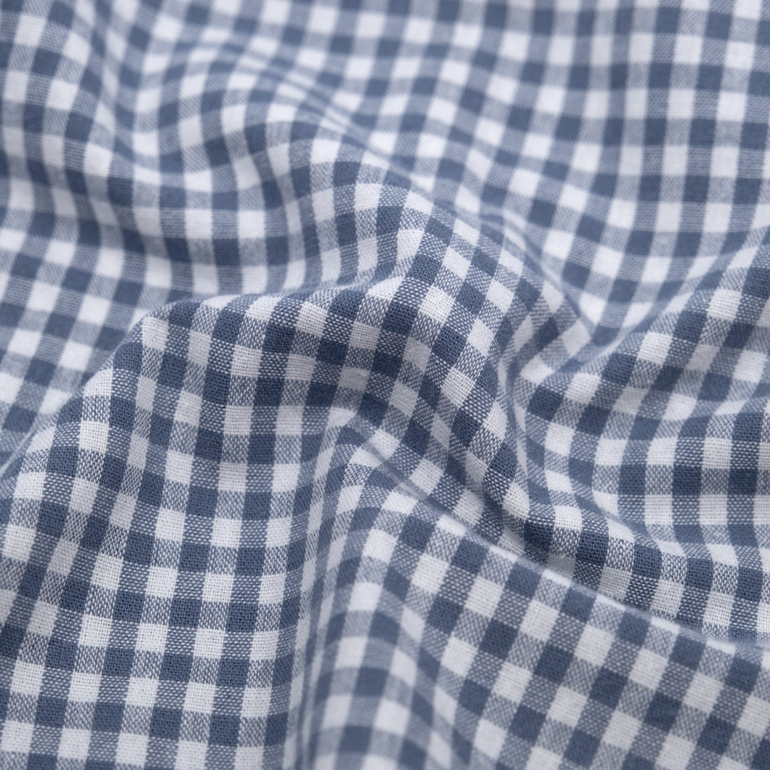 Country Gingham Washed Cotton - Bluestone/White | Blackbird Fabrics