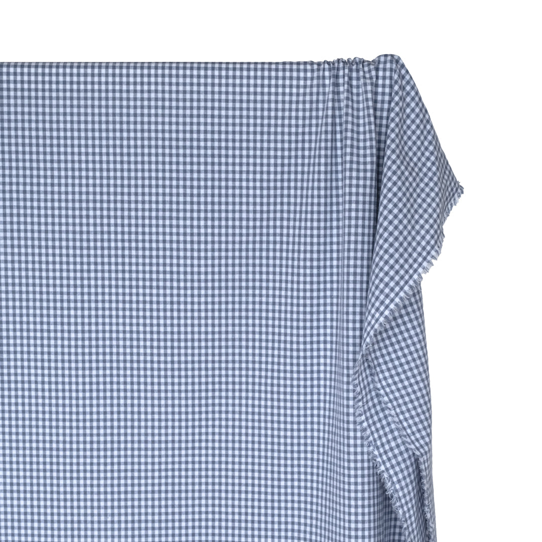 Country Gingham Washed Cotton - Bluestone/White | Blackbird Fabrics