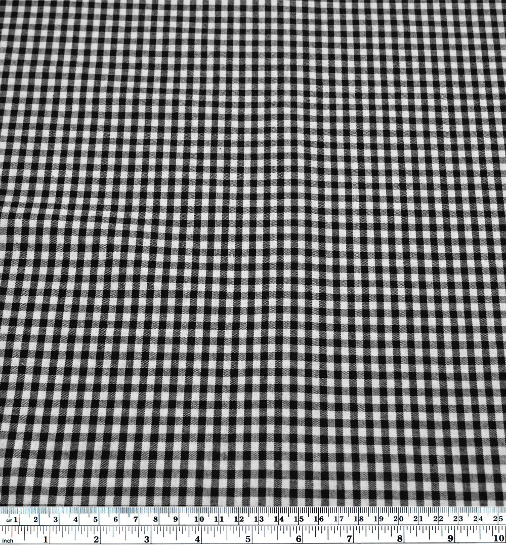 Country Gingham Washed Cotton - Black/White | Blackbird Fabrics