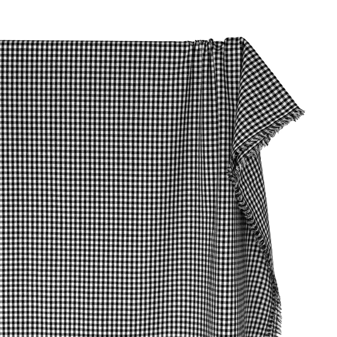 Country Gingham Washed Cotton - Black/White | Blackbird Fabrics