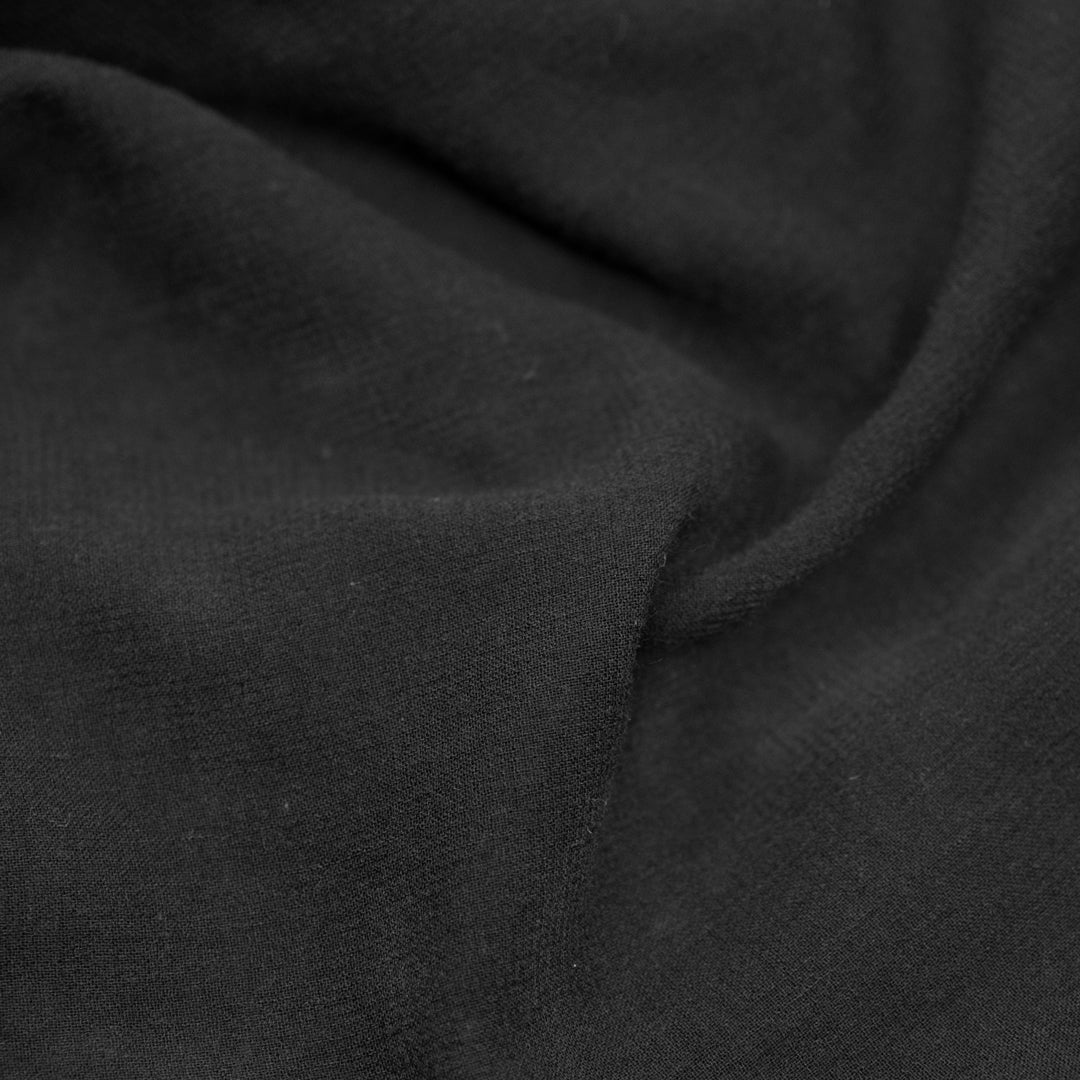 Deadstock Cotton Rayon Crepe Gauze - Black | Blackbird Fabrics