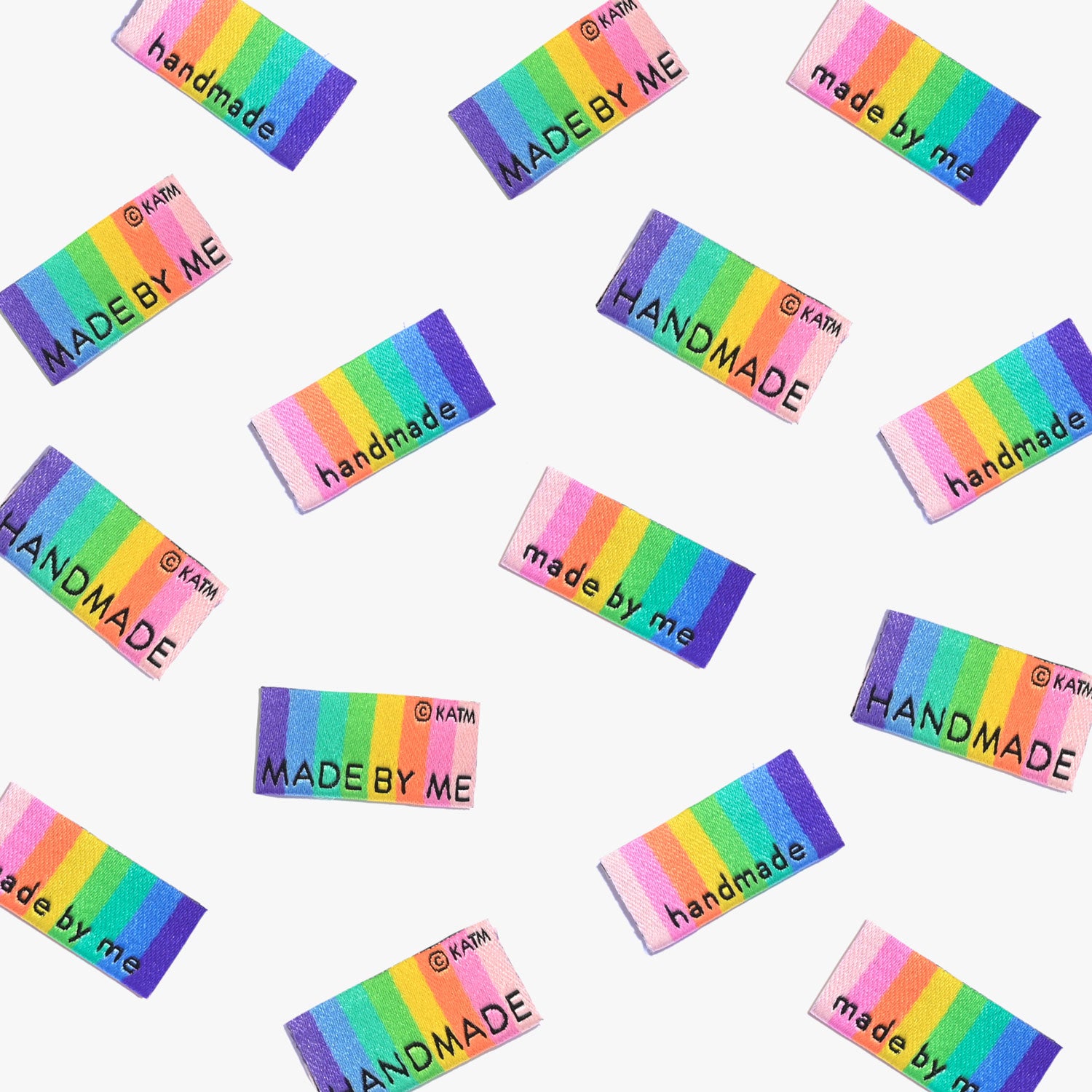 HANDMADE/MADE BY ME RAINBOW Woven Labels | Blackbird Fabrics