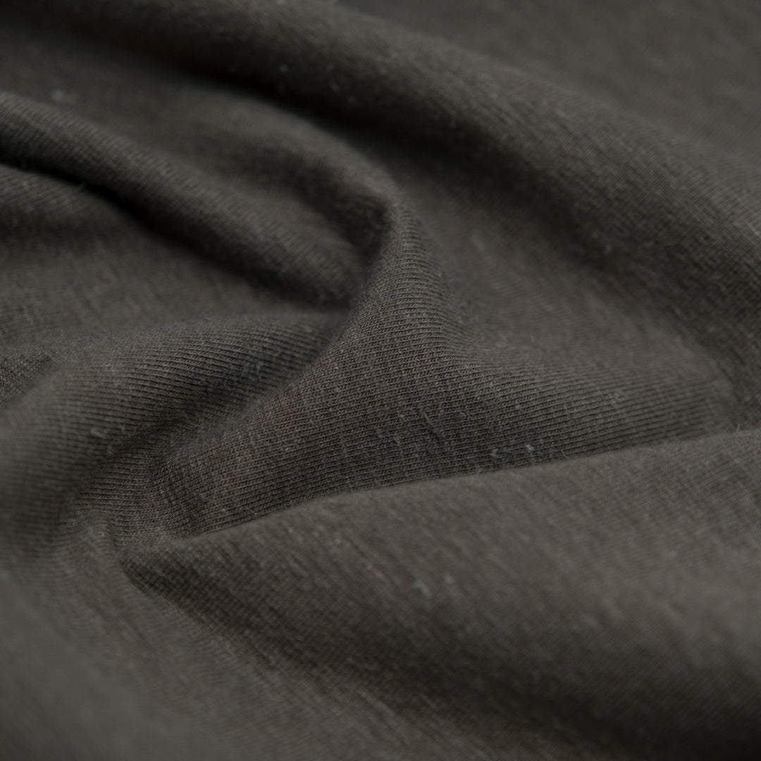 Hemp & Organic Cotton Jersey - Soot | Blackbird Fabrics