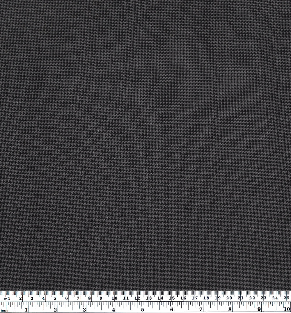 Houndstooth Linen Cotton Blend - Charcoal/Black | Blackbird Fabrics