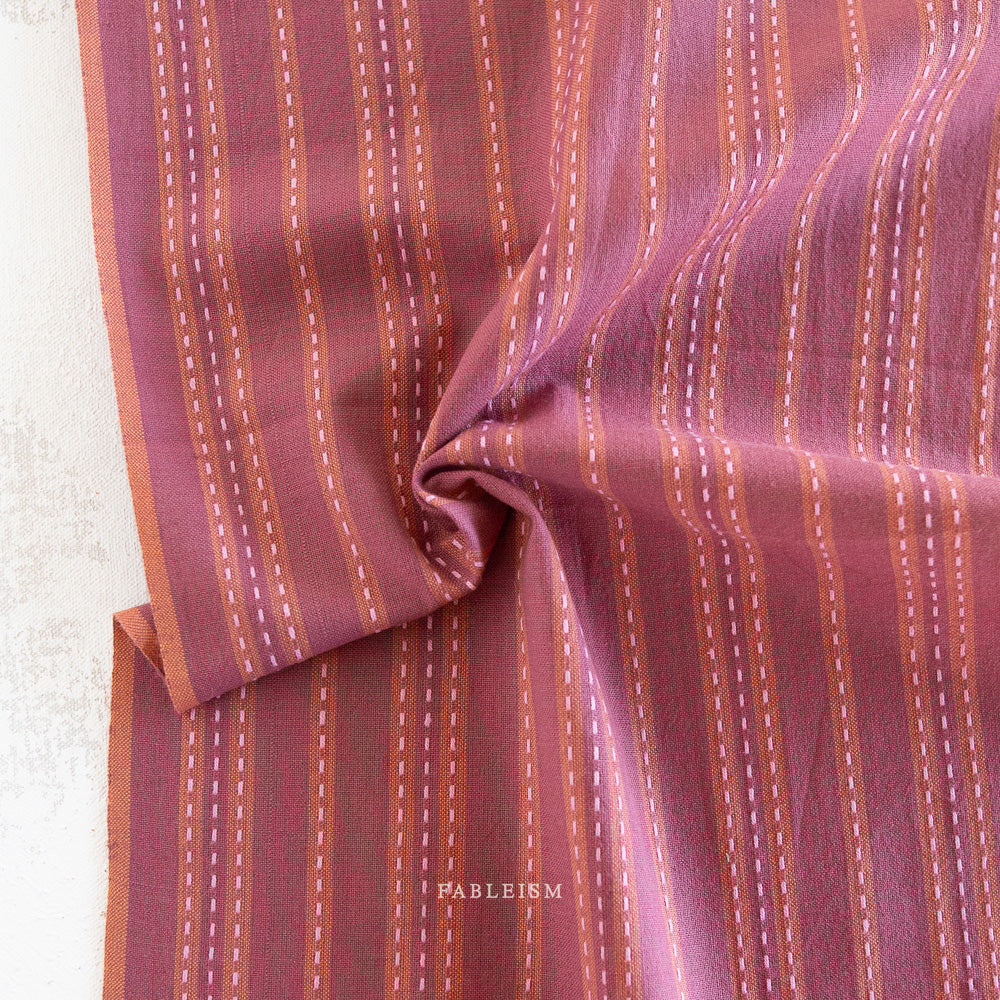 Stitch Stripe Cotton - Blackberry | Blackbird Fabrics