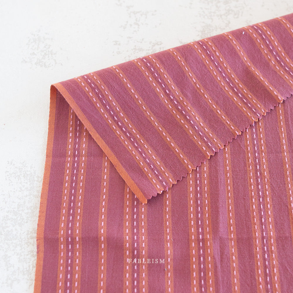 Stitch Stripe Cotton - Blackberry | Blackbird Fabrics
