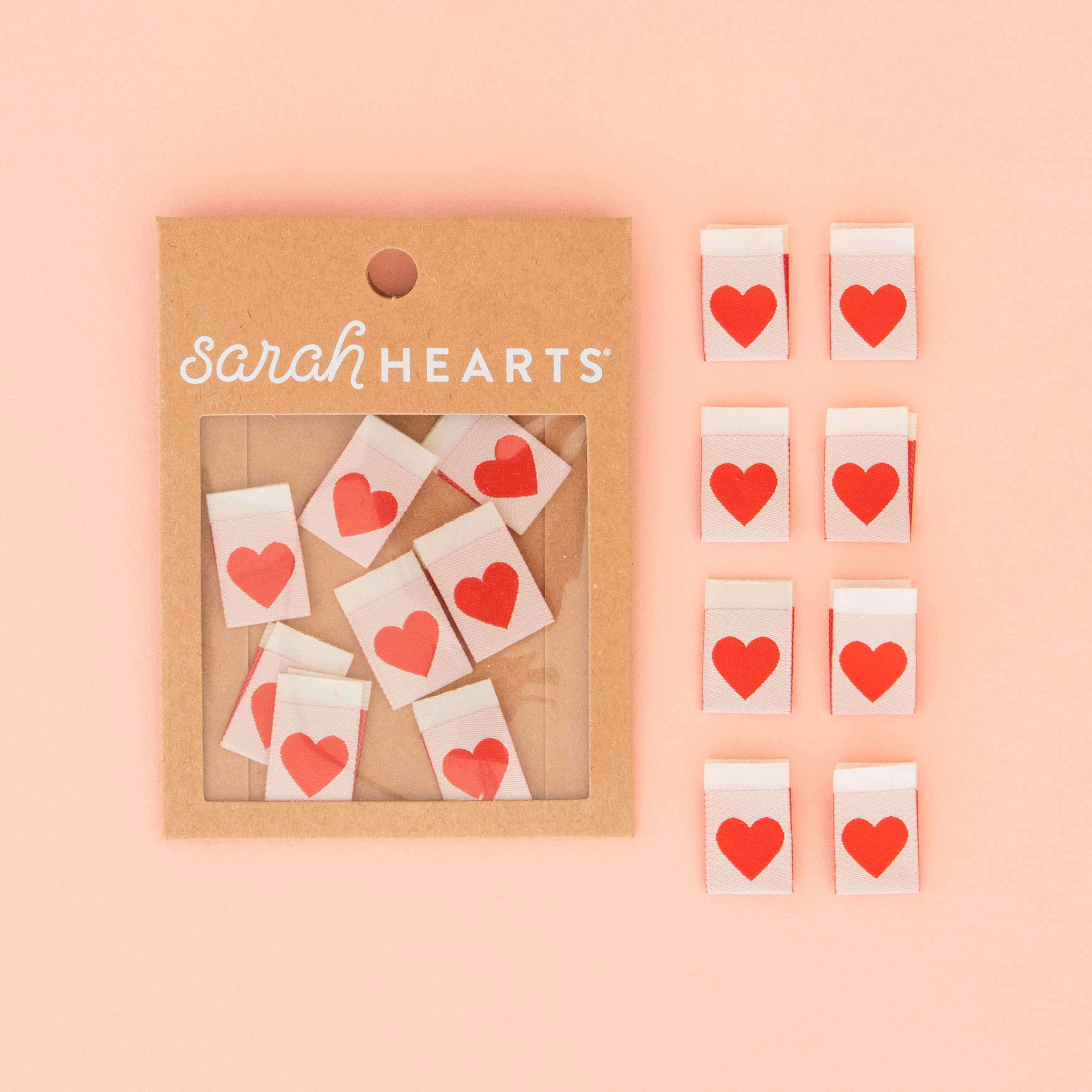 RED HEART Labels By Sarah Hearts | Blackbird Fabrics