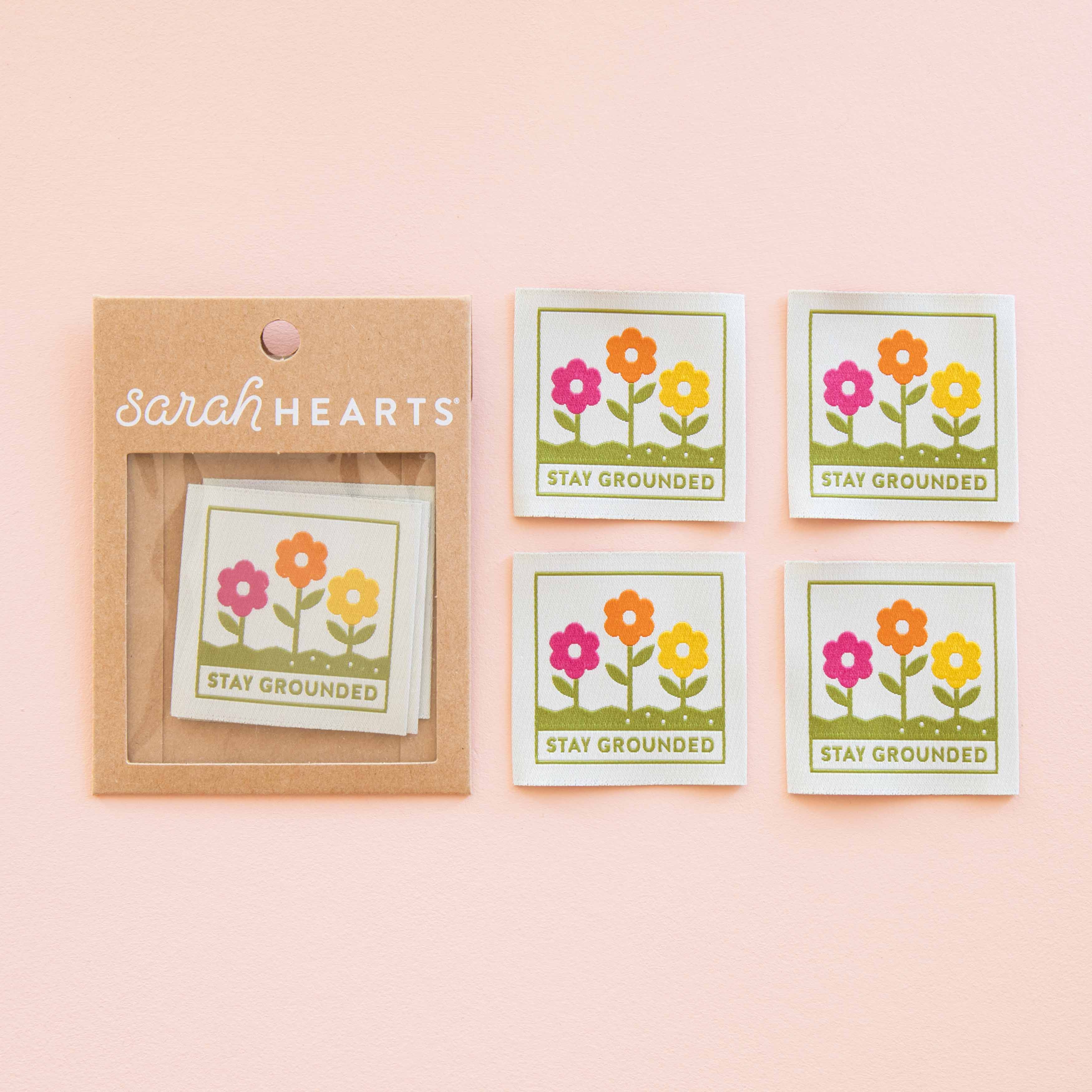 STAY GROUNDED Large Woven Labels By Sarah Hearts