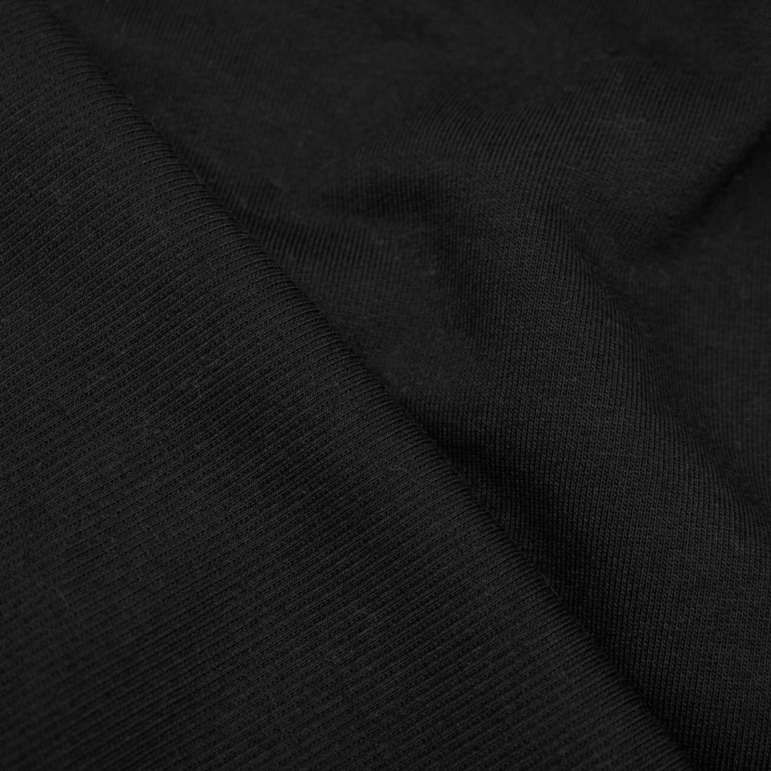 Laidback 100% Cotton Sweatshirt Fleece & Laidback Cotton Sweatshirt Ribbing - Black | Blackbird Fabrics