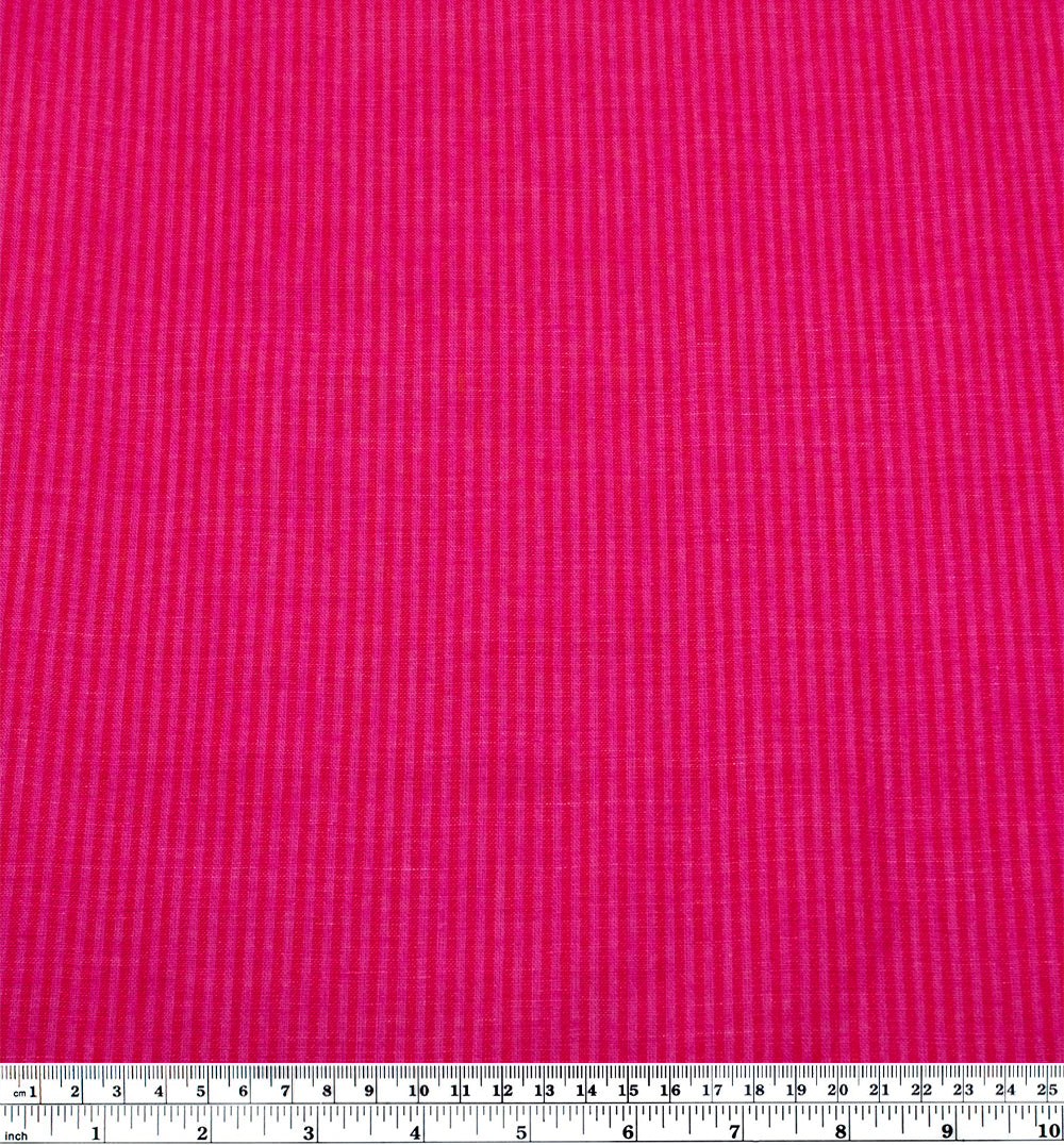 Lollipop Stripe Yarn Dyed Linen Cotton - Raspberry/Magenta Rose | Blackbird Fabrics