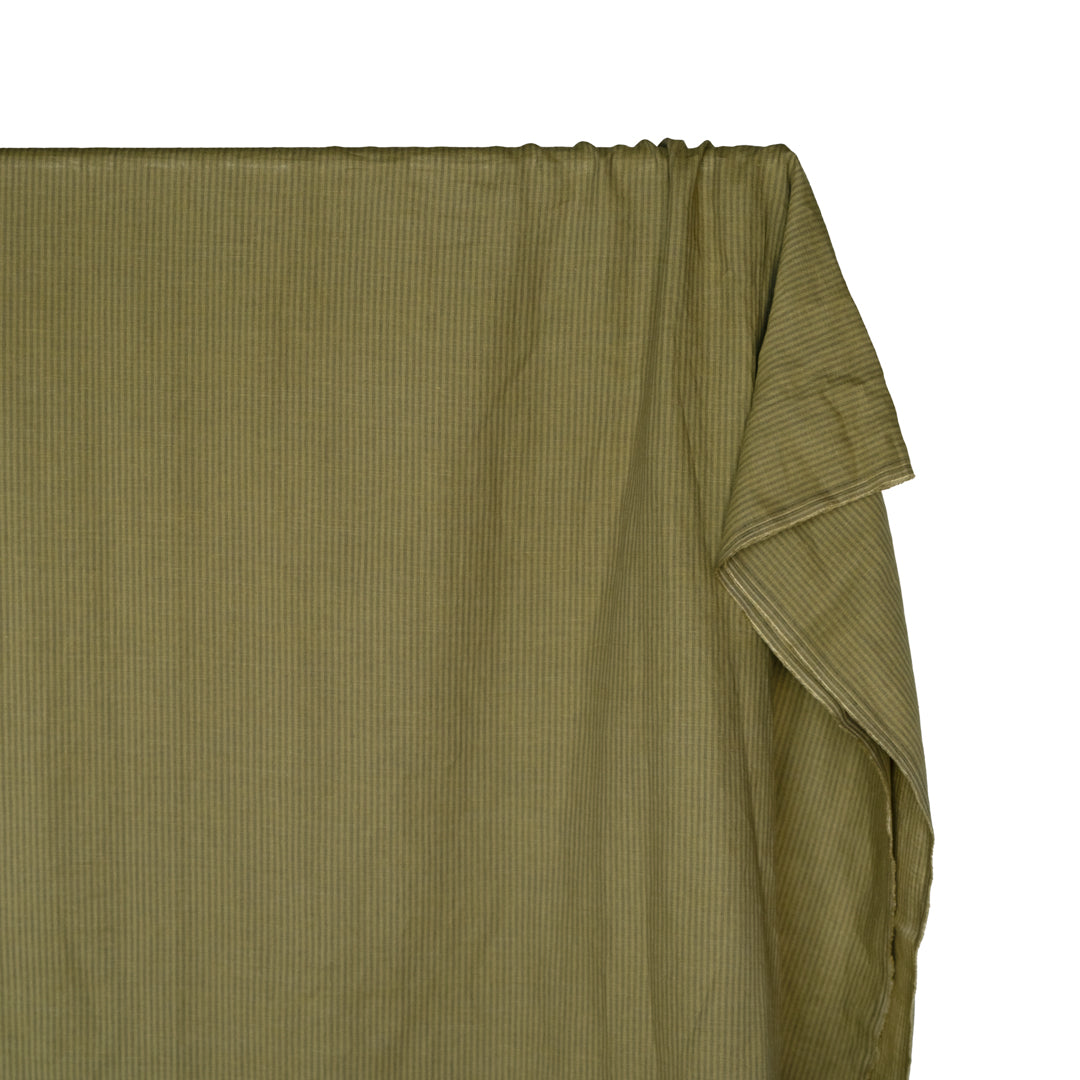 Lollipop Stripe Yarn Dyed Linen Cotton - Sage/Willow | Blackbird Fabrics