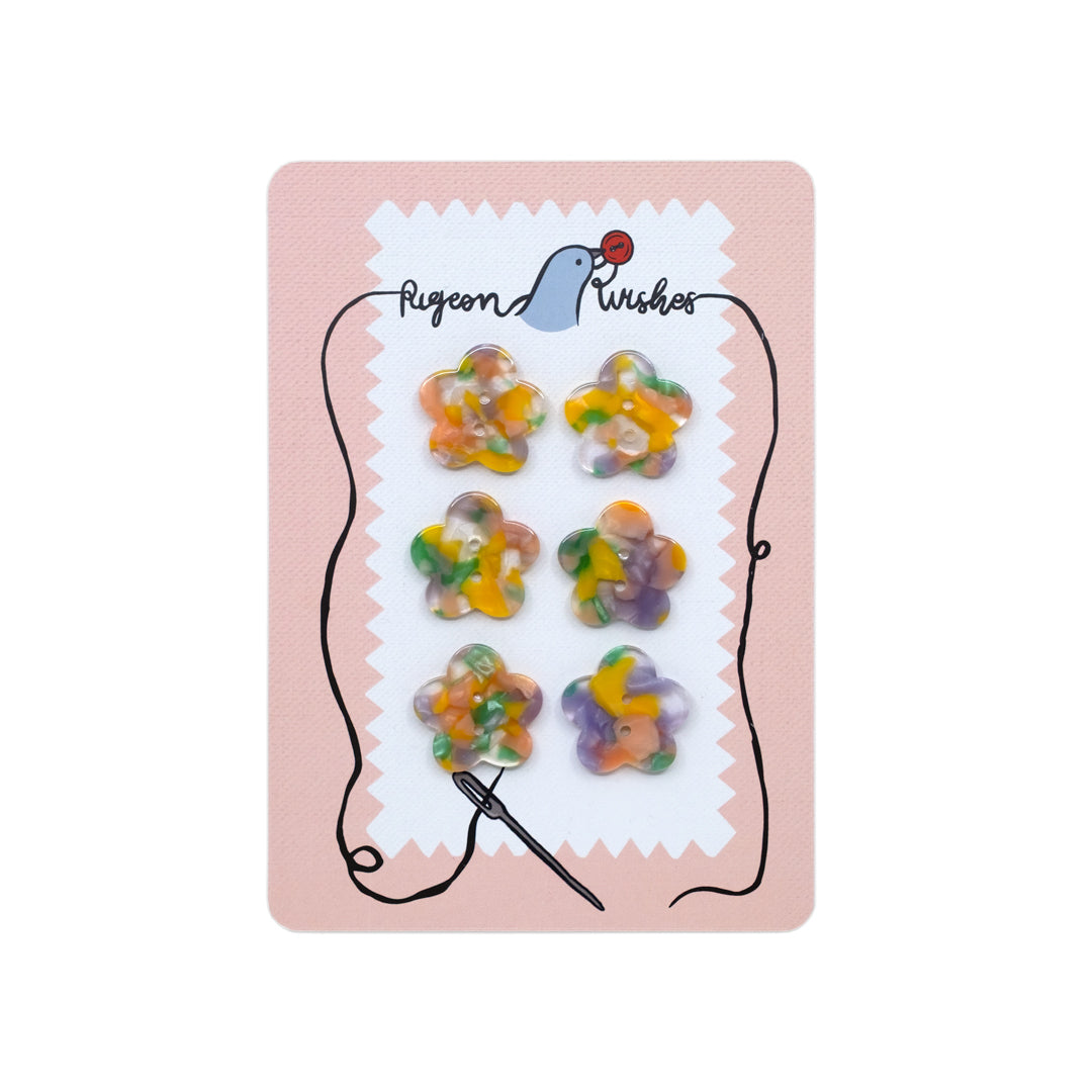 Pigeon Wishes Resin Buttons (25mm) Set of 6 - Midsommar | Blackbird Fabrics