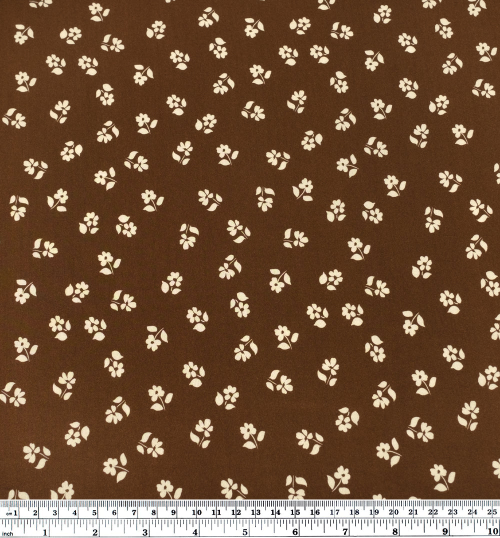 Perfect Posy Printed Viscose Challis - Nutshell | Blackbird Fabrics