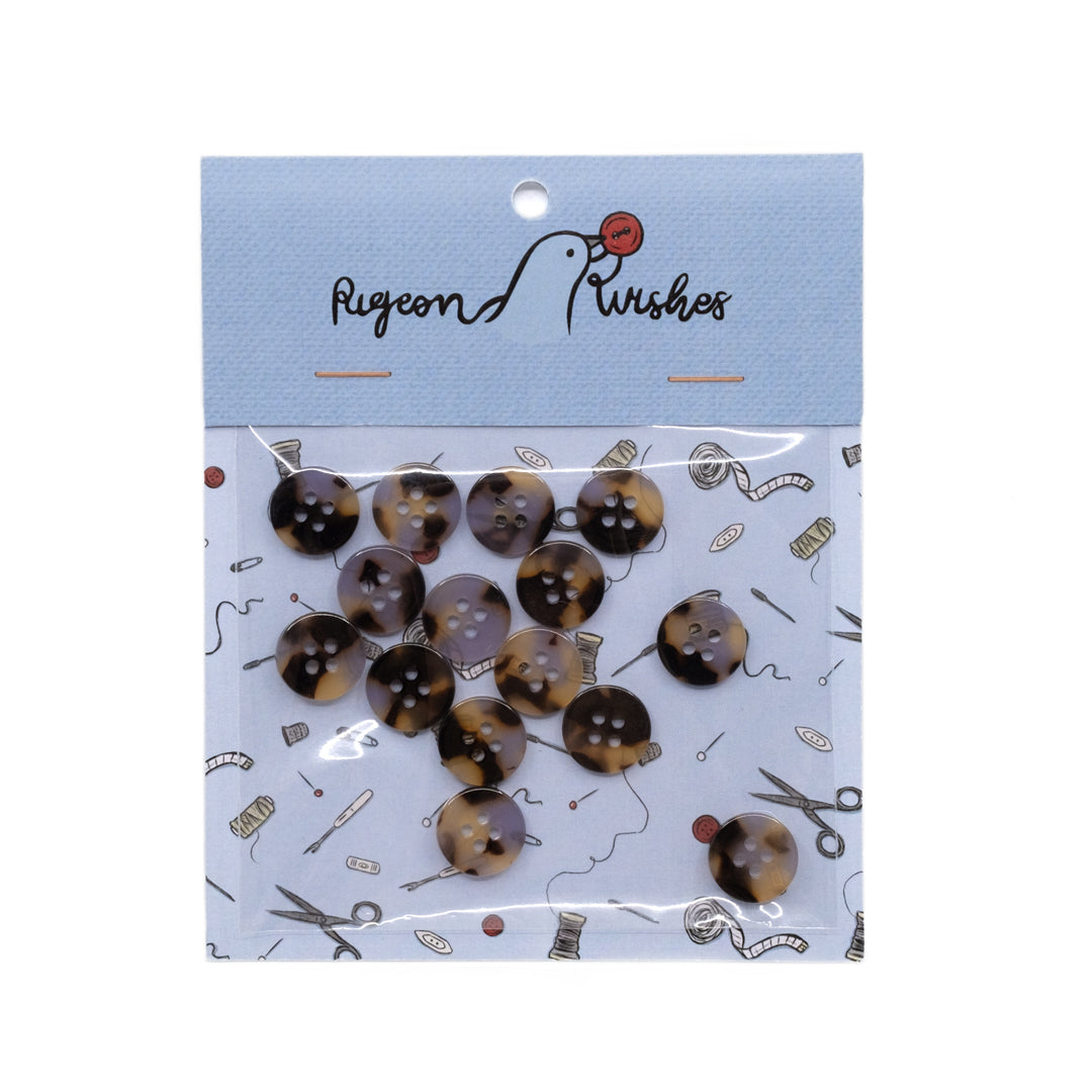 Pigeon Wishes Resin Shirting Buttons (15mm) Set of 15 - Beguiled | Blackbird Fabrics