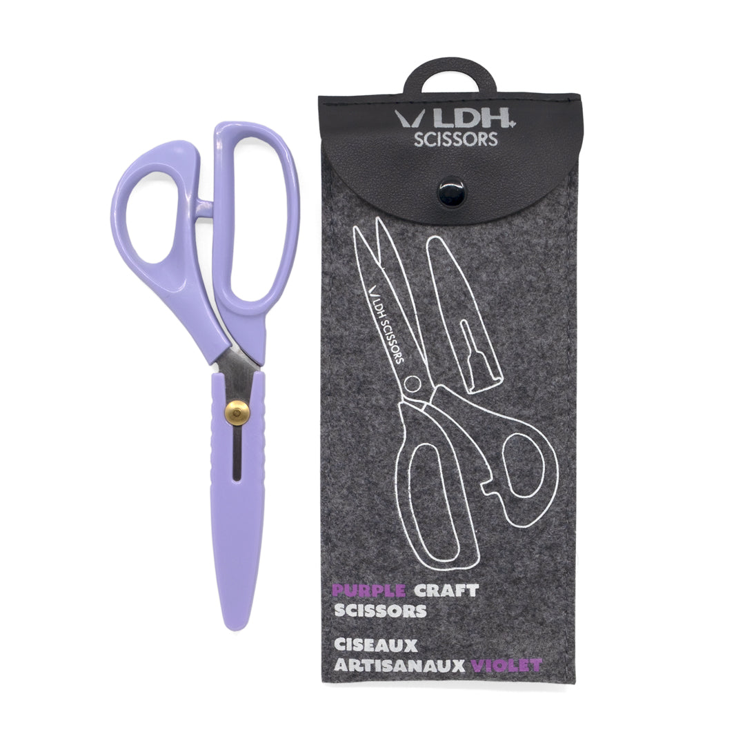 Purple 8.5" Craft Scissors - LDH Scissors | Blackbird Fabrics