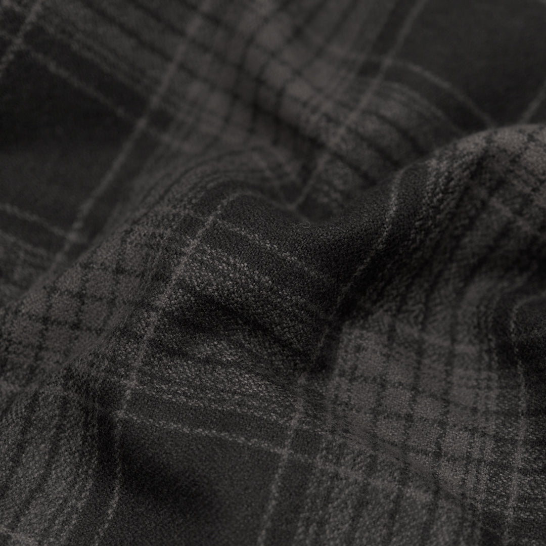 Plaid Cotton Flannel - Carbon | Blackbird Fabrics