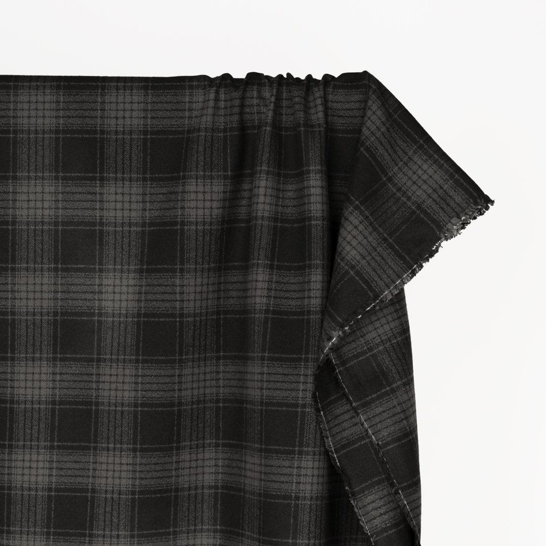 Plaid Cotton Flannel - Carbon | Blackbird Fabrics