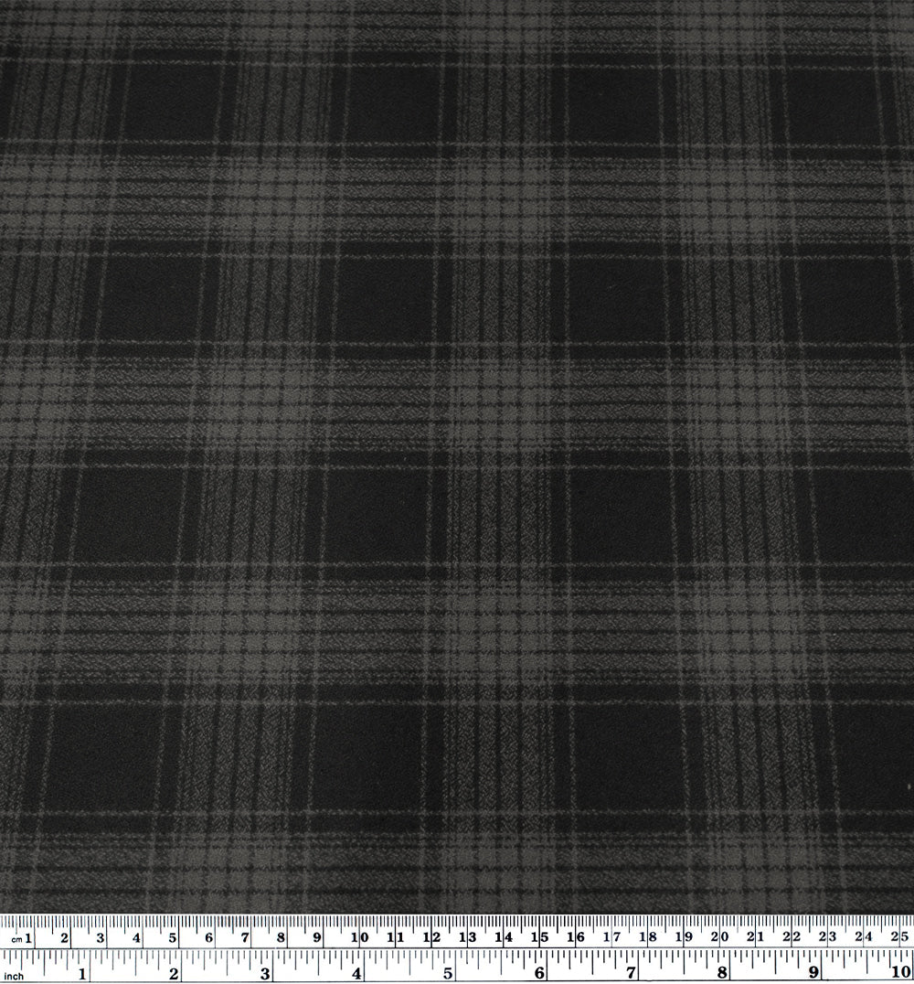 Plaid Cotton Flannel - Carbon | Blackbird Fabrics