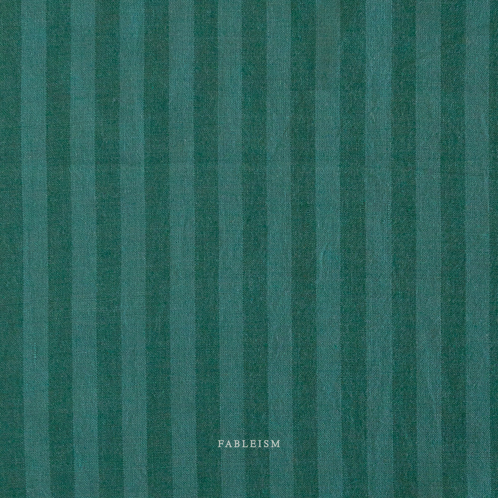 Fableism - Sun Stripe Cotton - Bottle Green | Blackbird Fabrics